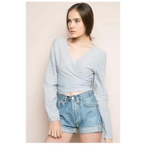 Brandy Melville Coco Wrap Crop Top Striped